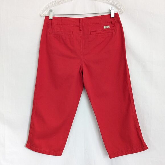 LRL Ralph Lauren Jeans Co Red Cotton Midcalf Chino Capri Womens Size 2P - Picture 3 of 12